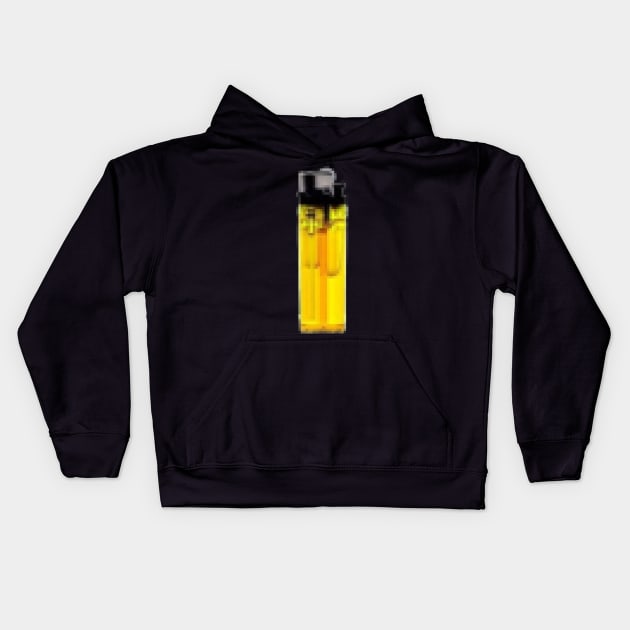 Pixel Lighter Yellow Kids Hoodie by CharlieCreator